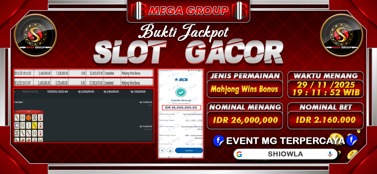 Bukti JP situs Shiowla hari Sabtu, 29 November 2025