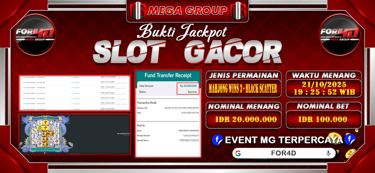 Bukti JP situs For4D hari Rabu, 22 Oktober 2025