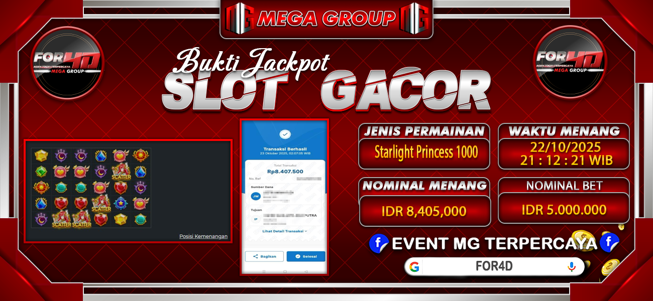 Bukti JP situs For4D hari Kamis, 23 Oktober 2025