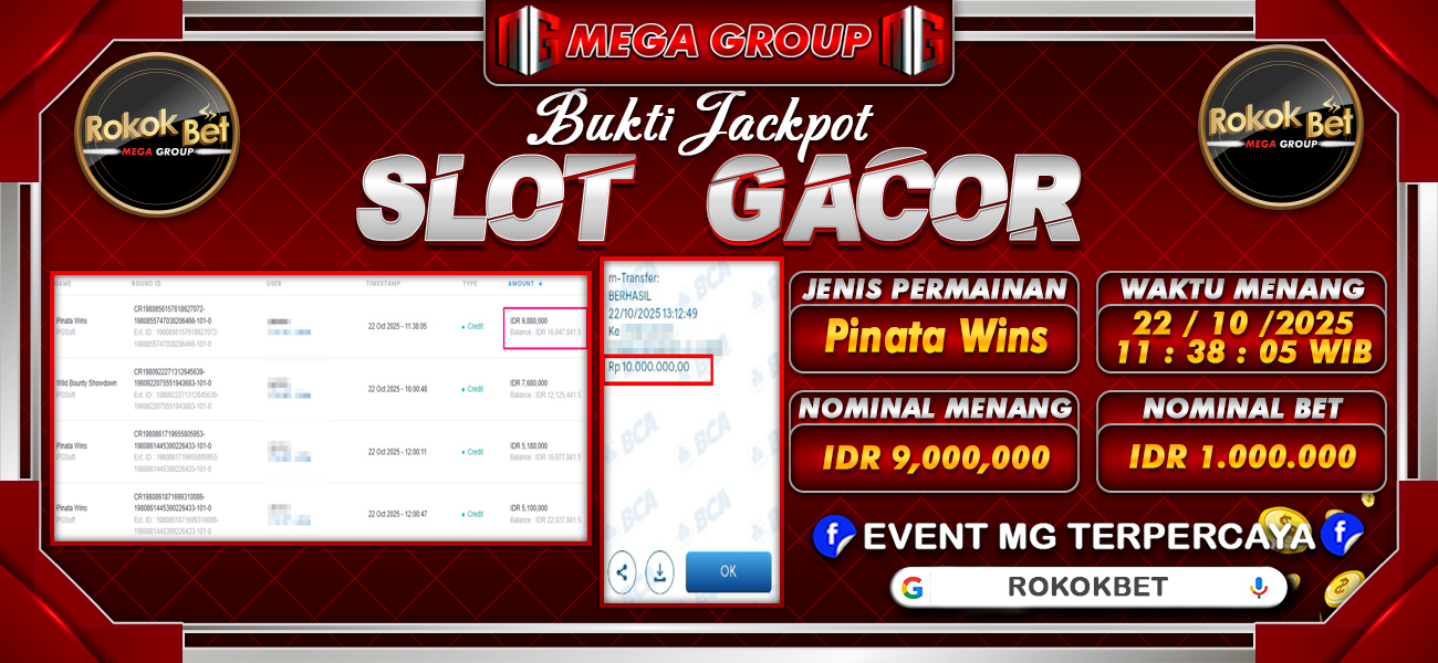 Bukti JP situs Rokokbet hari Rabu, 22 Oktober 2025