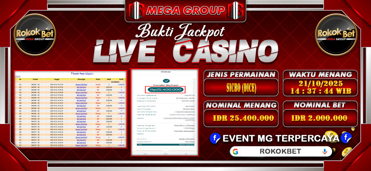 Bukti JP situs Rokokbet hari Rabu, 22 Oktober 2025