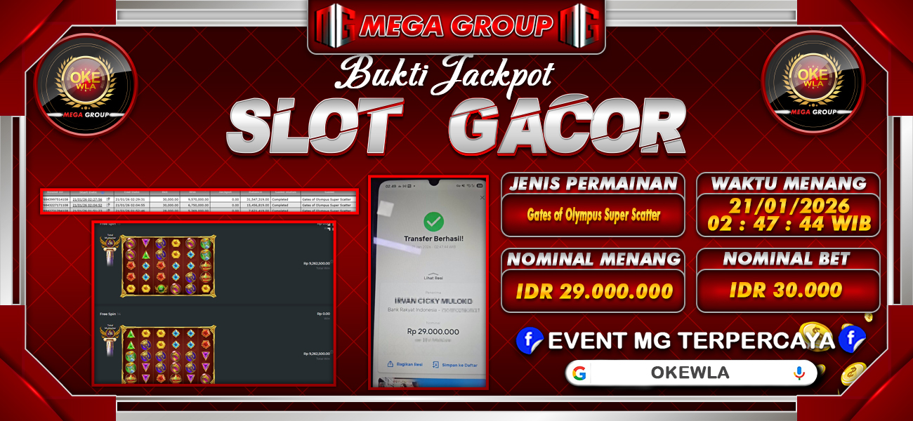 Bukti JP situs Okewla hari Rabu, 21 Januari 2026