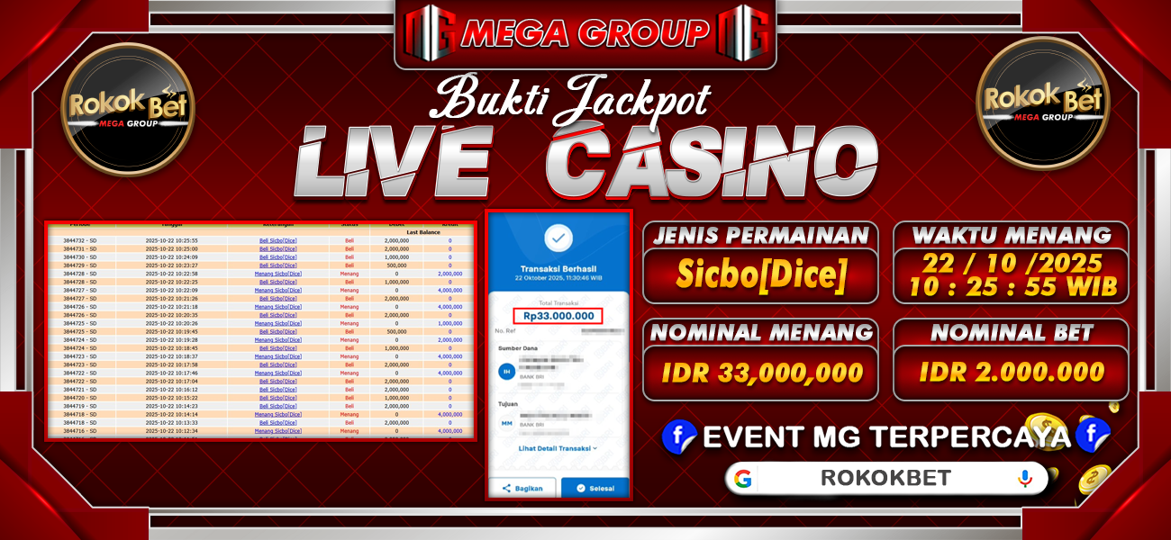 Bukti JP situs Rokokbet hari Rabu, 22 Oktober 2025